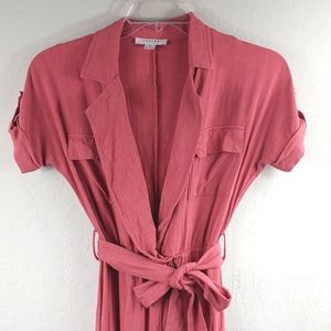 Pink linen blend jumpsuit